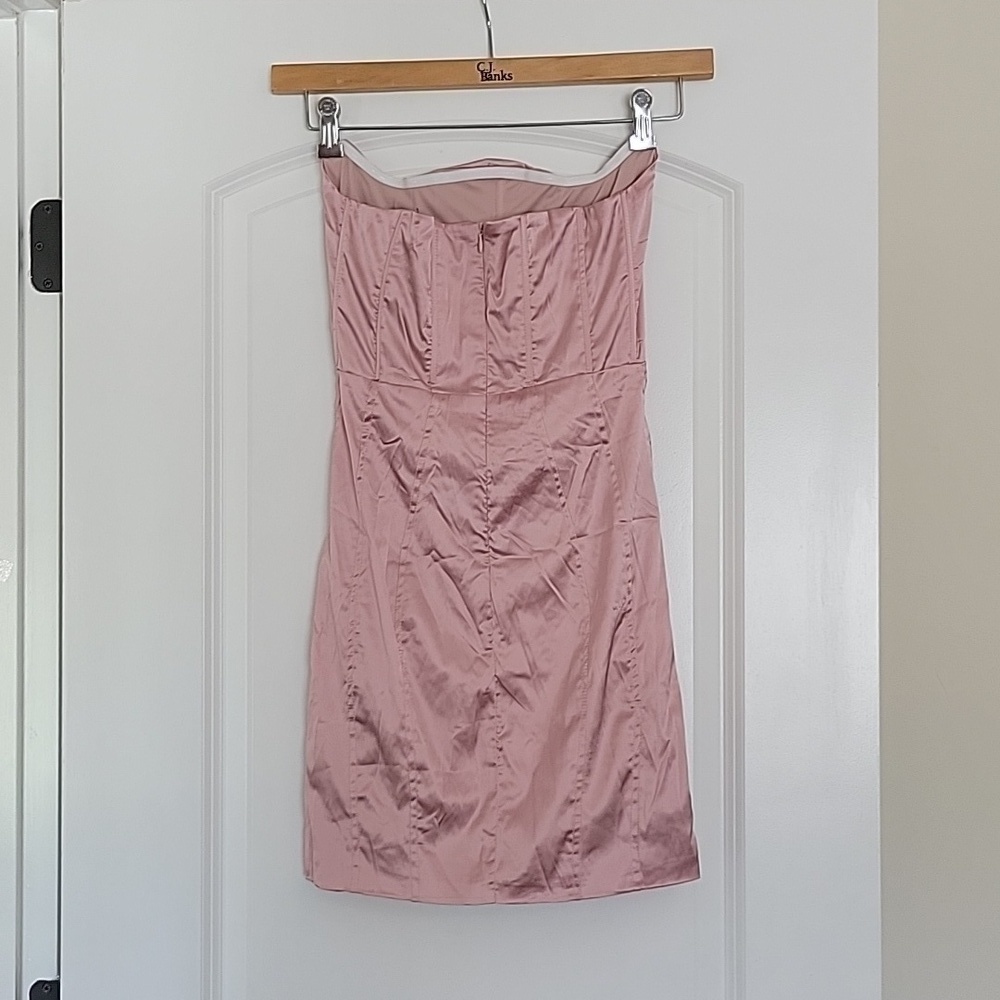 Nwt Rosedress Mauve Strapless Mini Dress Satin Effect Size Medium — image 8 of 8